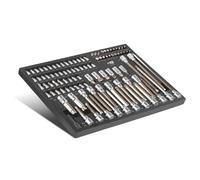 STAHLWERK Jeu de 102 douilles et embouts dans insert de servante d'atelier - Outil CrV de haute qualité dans insert de chariot à outils pour un rangement parfait, jeu d'embouts et de douilles 1/2" et