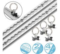 STAHLWERK Jeu de 2 rails d'arrimage avec anneaux d'arrimage 100 cm Rails Airlin en aluminium
