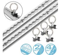 STAHLWERK Jeu de 2 rails d'arrimage avec anneaux d'arrimage 50 cm Rails Airlin en aluminium