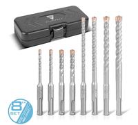 STAHLWERK Jeu de 8 forets SDS-Plus 5-12 mm avec boîte Idéal pour la pierre Béton