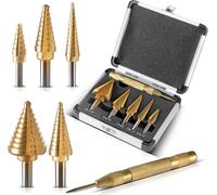 STAHLWERK Jeu de forets étagés HSS 6 pièces avec revêtement TiN et coffret aluminium