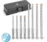 STAHLWERK Jeu de forets SDS-Plus 8 pièces, 5-12 mm avec boîte Idéal pour la pierre Béton