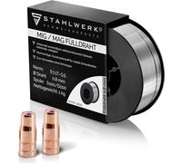 STAHLWERK Kit de pièces d'usure comprenant une buse à fil fourré (pack de 2) + un fil fourré de 1 kg 0,8 mm