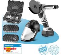 STAHLWERK Kit de ponçage Meuleuse d'angle sans fil Brushless AWS-20 ST Casque de ponçage