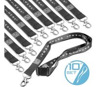STAHLWERK Lanière de clés Lot de 10 porte-clés Lanyard avec mousqueton métallique