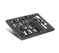 STAHLWERK Lot de 11 outils professionnels avec insert en mousse pour servante d'atelier - Outils de qualité supérieure avec pinces, marteaux et burins