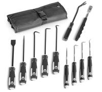 STAHLWERK Lot de 12 crochets - Jeu de crochets, crochets à aiguilles, crochet d'étanchéité, kit de pic de voiture, crochet de précision, télescope magnétique, outil de joint torique pour enlever et