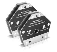 STAHLWERK Lot de 2 aimants de soudage hexagonaux - Aimant puissant avec force d'adhérence de 50 kg, forme hexagonale pour une fixation précise des pièces lors du soudage, de la soudure et du montage