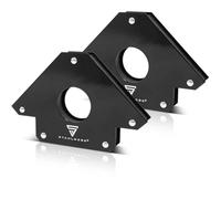 STAHLWERK Lot de 2 équerres de soudage magnétiques 34 kg | Aimant de soudage pratique de 75 lbs | Angle magnétique | Positionneur de soudure avec forte adhérence
