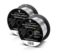 STAHLWERK Lot de 2 fils fourrés FLUX - E71T-GS 0,8 mm, bobine de fil de 1 kg D100, bobine de fil pour mandrin de 16 mm, fil de soudage premium, métal d'apport, fil de soudage universel
