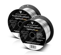STAHLWERK Lot de 2 fils fourrés FLUX - E71T-GS 0,9 mm, bobine de fil de 1 kg D100, bobine de fil pour mandrin de 16 mm, fil de soudage premium, matériau d'apport, fil de soudage universel