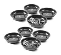 STAHLWERK Lot de 8 bols magnétiques en plastique de 10,2 cm avec base magnétique puissante pour ranger vis, outils et petites pièces avec pied en caoutchouc - Utilisation polyvalente par exemple en