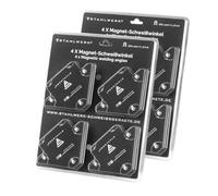 STAHLWERK Lot de 8 équerres de soudage magnétiques 11,3 kg | Aimant de soudage pratique de 25 lbs | Angle magnétique | Positionneur de soudure avec forte adhérence