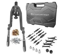 STAHLWERK Lot de 85 pinces à rivets et rivets aveugles | Pince à riveter polyvalente 2 en 1 pour fixer des rivets aveugles et des écrous à riveter