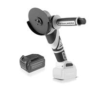STAHLWERK Meuleuse d'angle sans fil 20 V Technologie Brushless (AWS-20 ST) - Meuleuse 0 - 7500 tr/min, broche M14 pour disques de 115 mm/125 mm, meuleuse latérale, batterie 4 Ah, sans chargeur