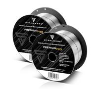 STAHLWERK MIG/MAG ER4043 (AlSi5) Lot de 2 bobines de fil à souder en aluminium Ø 1,0 mm 0,45 kg D100, mandrin 16 mm, faible pulvérisation, électrode de fil massif de qualité supérieure pour souder