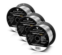 STAHLWERK MIG MAG ER4043 (AlSi5) Lot de 3 bobines de fil à souder en aluminium 1,0 mm 0,45 kg Bobine de fil métallique Additif Matériau auxiliaire Fil de soudure universel Électrode de fil massif
