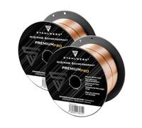 STAHLWERK MIG/MAG ER70S-6 (SG2) Lot de 2 bobines de fil de soudure en acier Ø 0,6 mm ER70S-6 (SG2) - Bobine D100 de 1 kg pour mandrin de 16 mm - Utilisation universelle - Fil massif de soudure de