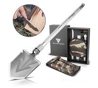 STAHLWERK Multitool/Outil multifonctions/Kit de survie en plein air avec bêche, couteau multifonctions, scie, marteau d'urgence et sifflet avec briquet