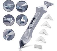 STAHLWERK Outil pour joints en silicone 5 en 1 Spatule en silicone | Grattoir en silicone