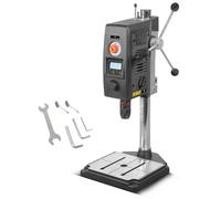 STAHLWERK Perceuse d'établi avec laser à lignes croisées - Perceuse à colonne 800 W, vitesse de rotation 200-2.500 tr/min, mandrin à serrage rapide 1,5-13 mm, perceuse à colonne avec course de per