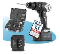 STAHLWERK Perceuse-visseuse sans fil ASB-20 ST avec bracelet magnétique artisanal, perceuse à percussion 3 en 1, technologie Brushless, couple 60 Nm, 2 vitesses, avec batterie, mallette et embouts