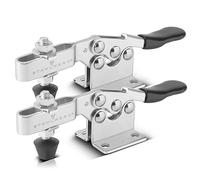 STAHLWERK Pince à garrot TC-90 ST Set de 2 pièces avec une force de serrage de 90 kg (198 lbs), serrage rapide robuste/serrage vertical/serrage à genouillère en acier inoxydable