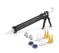 STAHLWERK Pistolet à silicone SPB-600 ST avec 600 ml en aluminium et silicone | Pistolet acrylique | Presse à cartouche | Presse à sacs | Seringue en silicone | Pistolet à cartouche pour cartouches et