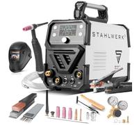 STAHLWERK Poste à souder 2 en 1 combiné DC TIG 200 Puls ST - équipement complet - numérique, TIG avec pulsation & MMA, compact & puissant, pour acier, inox, cuivre & tôle fine, onduleur IGBT