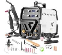 STAHLWERK Poste à souder 4 en 1 combiné CTM-250 ST - compact, TIG MIG, MAG MMA, CUT/Plasma, soudage 200 A & coupage plasma 50 A, IGBT, puissance de coupe jusqu'à 14 mm, nombreux paramètres réglables