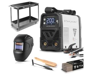 STAHLWERK Poste à souder à l’électrode ARC 200 MD Digital - Kit complet avec chariot - MMA/électrode enrobée & Lift-TIG (DC) jusqu’à 200 A, utilisation sans gaz, Arc Force, Hot Start, Anti-Stick