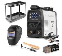 STAHLWERK Poste à souder à l'électrode ARC 200 MD Digital - Kit complet avec chariot - MMA/électrode enrobée & Lift-TIG (DC) jusqu’à 200 A, utilisation sans gaz, Arc Force, Hot Start, Anti-Stick