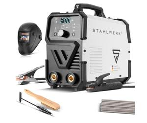 STAHLWERK Poste à souder à l'électrode ARC 200 Puls Pro - Kit complet - Soudage sans gaz, MMA, électrode, Inverter Lift-TIG de 200 A, Hot Start, Arc Force, Antistick, IGBT, fonction Pulse