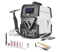 STAHLWERK Poste à souder AC/DC TIG 200 Puls Pro Digital - Inverter combiné 200 A, fonction MMA (ARC), fonction Pulse & Spot, mémoire de jobs, Hotstart, Anti-Stick, IGBT, pour aluminium & tôles fines