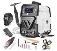 STAHLWERK Poste à souder AC/DC TIG 200 Puls Pro Digital - Kit complet - Inverter combiné 200 A, fonction MMA (ARC), fonction Pulse/Spot, mémoire de jobs, Hotstart, Anti-Stick, alu & tôles fines
