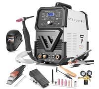 STAHLWERK Poste à souder AC/DC TIG 200 Puls Pro - Kit complet - Inverter combiné 200 A, fonction MMA (ARC), fonction Pulse, mémoire de jobs, Hotstart, Anti-Stick, IGBT, alu & tôles fines