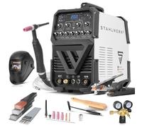 STAHLWERK Poste à souder AC/DC TIG 200 Puls ST - Kit complet - Inverter IGBT avec mode AC, MMA (ARC) jusqu'à 200 A, amorçage HF, fonction Pulse, mode 2T/4T, Hotstart, Anti-Stick, alu & tôles fines