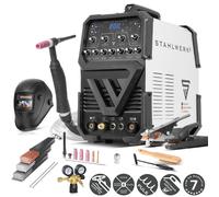STAHLWERK Poste à souder AC/DC TIG 200 pulse ST - équipement complet - MMA, avec 200A, pulse, alu & tôle fine, torche flexible WP-26F incluse, compact & léger, poste complet pour soudures précises