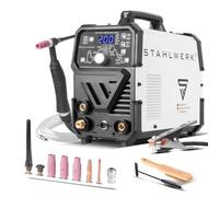 STAHLWERK Poste à souder 2 en 1 combiné DC TIG 200 Puls Pro - numérique, TIG & MMA (E-Hand) jusqu'à 200 A, fonction pulsée, convient aux tôles fines, pour l'acier, l'inox, le cuivre & le laiton