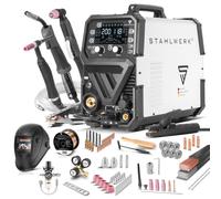 STAHLWERK Poste à souder combiné 6-en-1 CTM-250 Puls Pro - Kit complet - TIG, MIG/MAG, MMA (électrode) & FLUX jusqu'à 200 A, découpeur plasma (CUT) jusqu'à 45 A, dévidage synergique, fonction Pulse