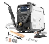 STAHLWERK Poste à souder MIG/MAG 200 ST Digital - Inverter compact 200 A, MMA (ARC), FLUX (fil fourré), soudage sans gaz possible, fonction Spot, dévidage de fil synergique