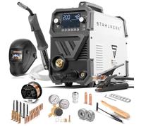 STAHLWERK Poste à souder MIG/MAG 200 ST Digital - Kit complet - Inverter 200 A, MMA (ARC), FLUX (fil fourré), soudage sans gaz possible, fonction Spot, dévidage de fil synergique