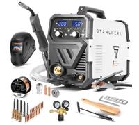 STAHLWERK Poste à souder MIG/MAG 200 ST - Kit complet - Inverter IGBT 200 A, poste sous gaz avec dévidage synergique, compatible FLUX (fil fourré), fonctionnel Lift-TIG & MMA (ARC)
