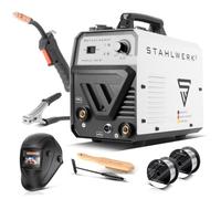 STAHLWERK Poste à souder Mini FLUX 120 ST Digital avec équipement complet 120 A, dévidoir synergique, fonction Lift-TIG et ARC/MMA pour le soudage sans gaz de protection avec fil fourré