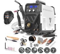 STAHLWERK Poste à souder combiné 3-en-1 MTM-200 ST - Kit complet - TIG, MIG/MAG, MMA jusqu'à 200 A, dévidage synergique, entraînement 4 galets, amorçage HF, compatible fil fourré, acier, tôles fines