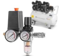 STAHLWERK Pressostat 0-10 bar Régulateur de pression avec manomètre pour compresseurs