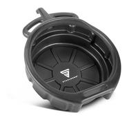 STAHLWERK Récipient à huile avec tuyau de remplissage 10 l | Récipient à huile plat et rond | Bac à huile | Bidon de vidange d'huile | Bac en plastique | Récipient à huile en plastique pour le