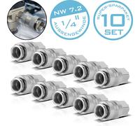 STAHLWERK Set de 10 raccords rapides pour air comprimé DN 7.2 avec filetage extérieur 1/4 pouce