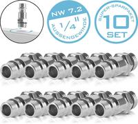 STAHLWERK Set de 10 raccords rapides pour air comprimé NW 7.2 1/4 pouce