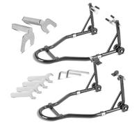 STAHLWERK Support de montage universel pour moto - Avec capacité de charge de 450 kg - Pour moto - Bascule de roue - Pince de roue - Bascule de roue arrière et avant pour l'entretien et la réparation